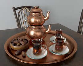 Copper Tea Set 3D 모델 