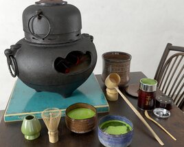 Traditional Japanese Tea Set Modello 3D