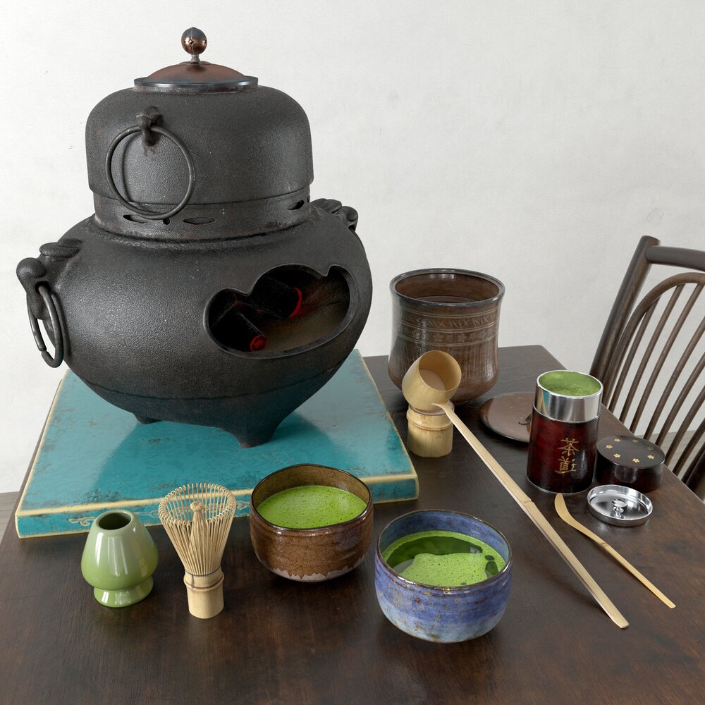 Traditional Japanese Tea Set 3D-Modell