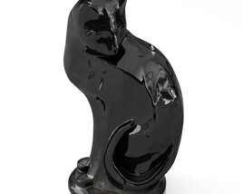 Black Cat Sculpture Modello 3D