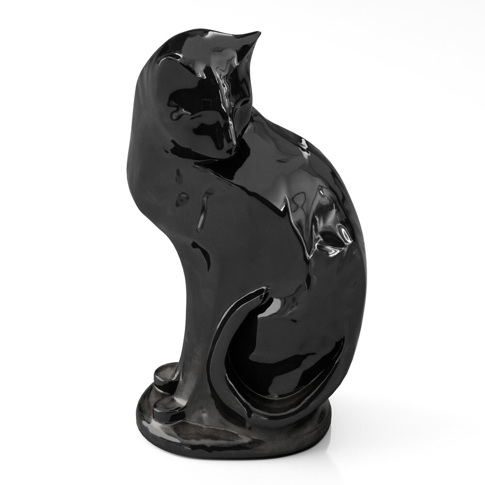 Black Cat Sculpture Modelo 3d
