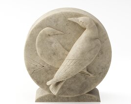 Stone Bird Sculpture 3D model