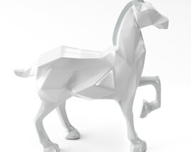 Geometric Horse Sculpture Modèle 3D