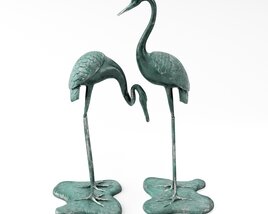 Bronze Flamingo Statuettes 3D-Modell