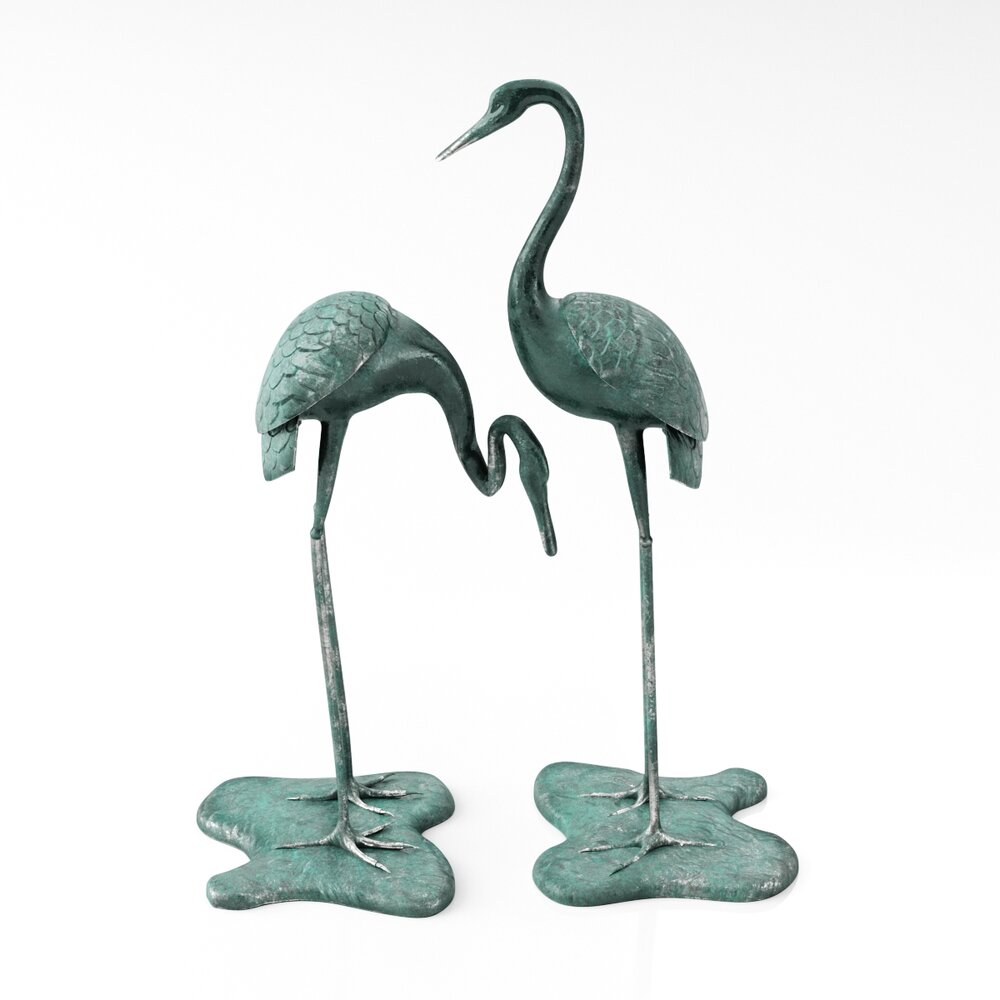 Bronze Flamingo Statuettes Modello 3D