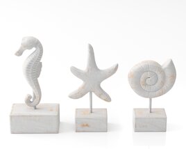 Marine Trio Decorative Statuettes 3D模型
