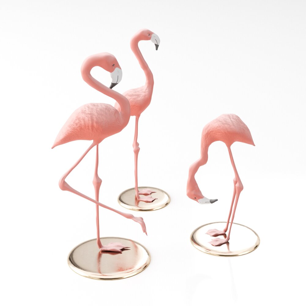 Flamingo Figurines Modèle 3D