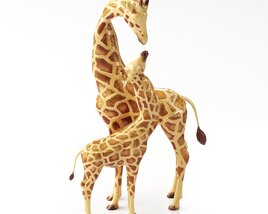 Giraffe Figurines 3D 모델 
