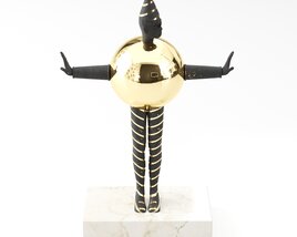 Abstract Golden Figure Sculpture Modèle 3D