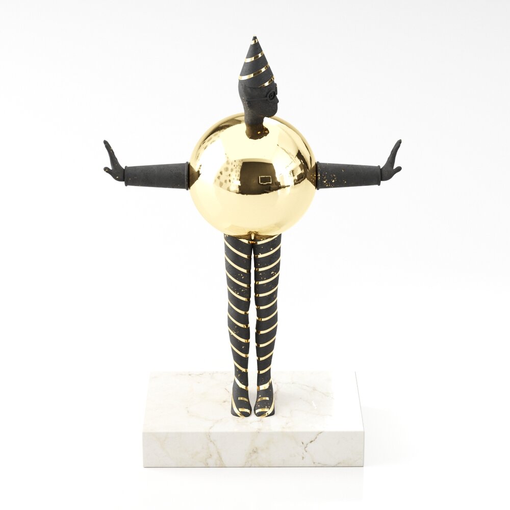 Abstract Golden Figure Sculpture 3d model