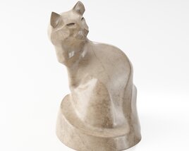Stone Cat Sculpture Modello 3D