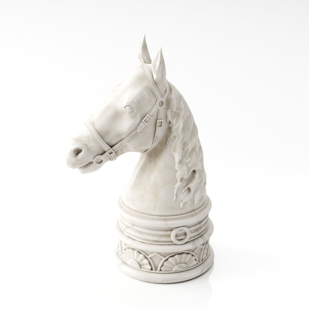 Ceramic Chess Knight Modello 3D