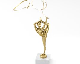 Golden Gymnast Sculpture Modello 3D