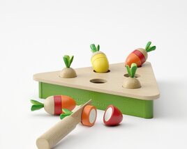 Wooden Vegetable Play Set 3D 모델 