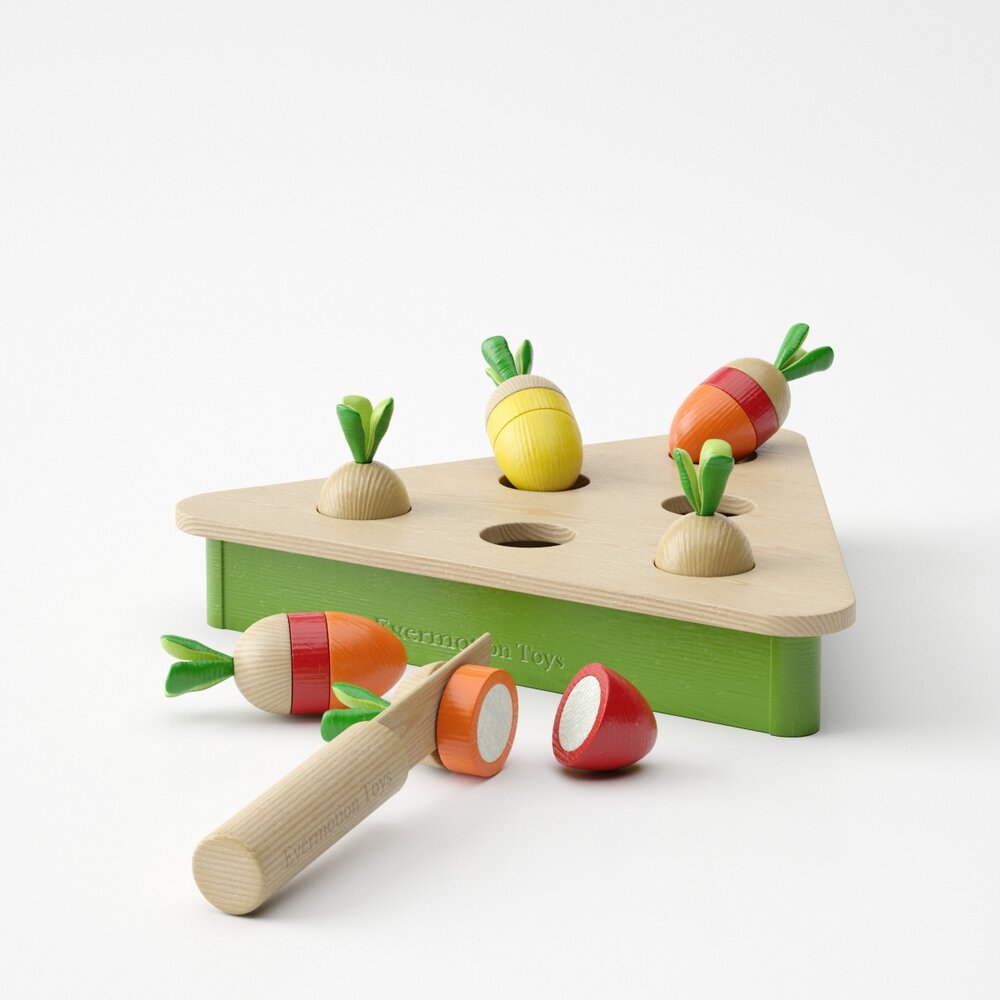 Wooden Vegetable Play Set 3D-Modell
