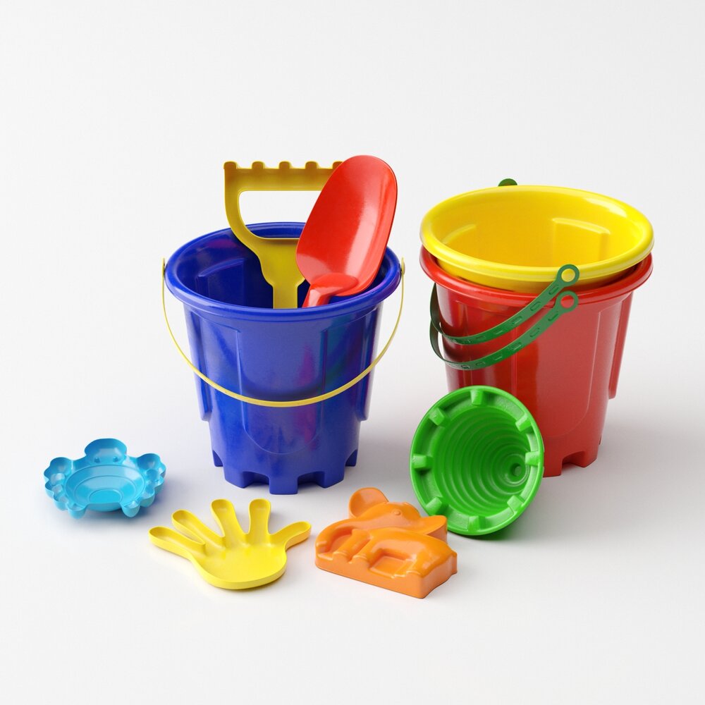 Colorful Beach Toy Set 3D 모델 