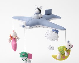 Baby Mobile with Plush Animals 3D 모델 