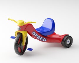 Kids' Red and Blue Trike 3D 모델 
