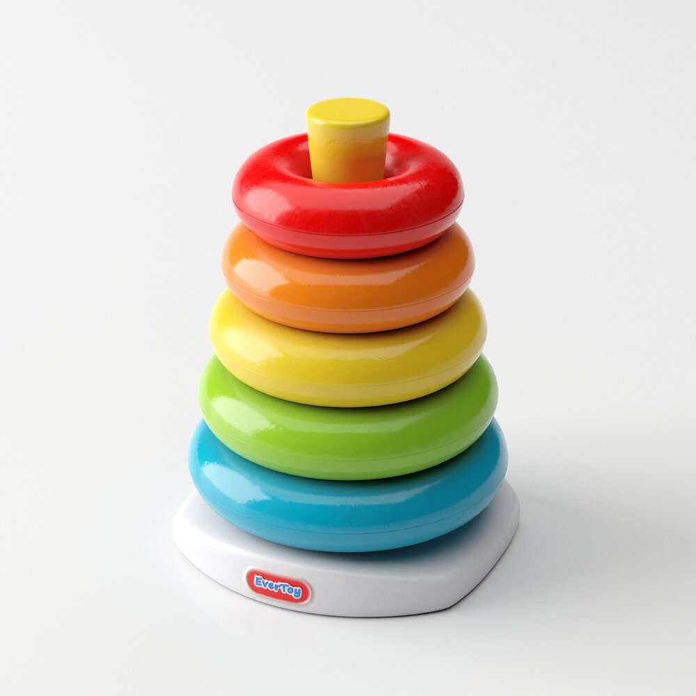 Colorful Stacking Rings Toy Modelo 3D