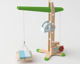 Wooden Balance Scale Toy 3D model