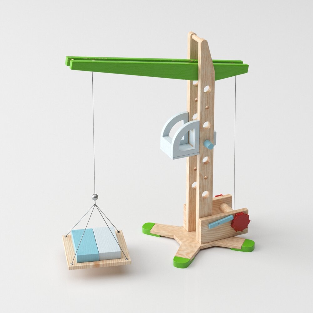 Wooden Balance Scale Toy 3D 모델 