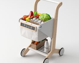 Compact Mobile Kitchen Cart 3D 모델 