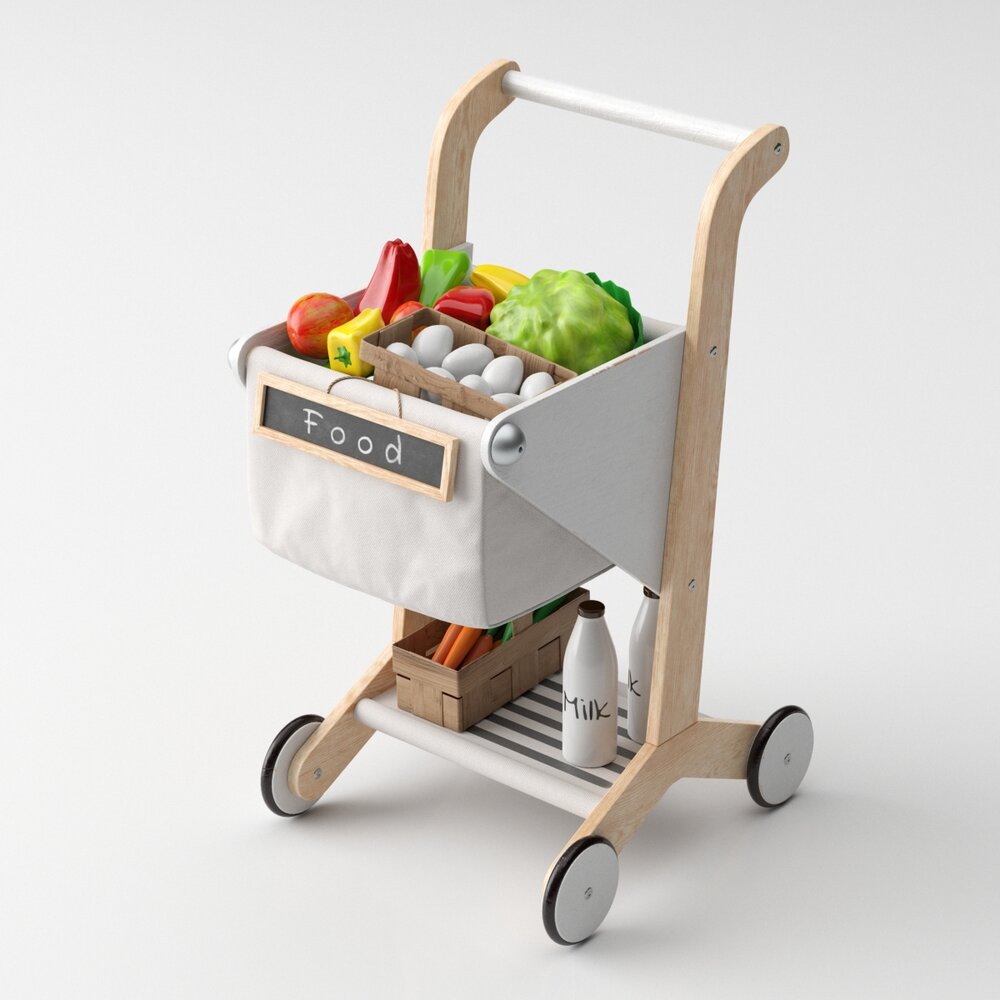 Compact Mobile Kitchen Cart 3D model