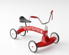 Classic Red Tricycle Modello 3D