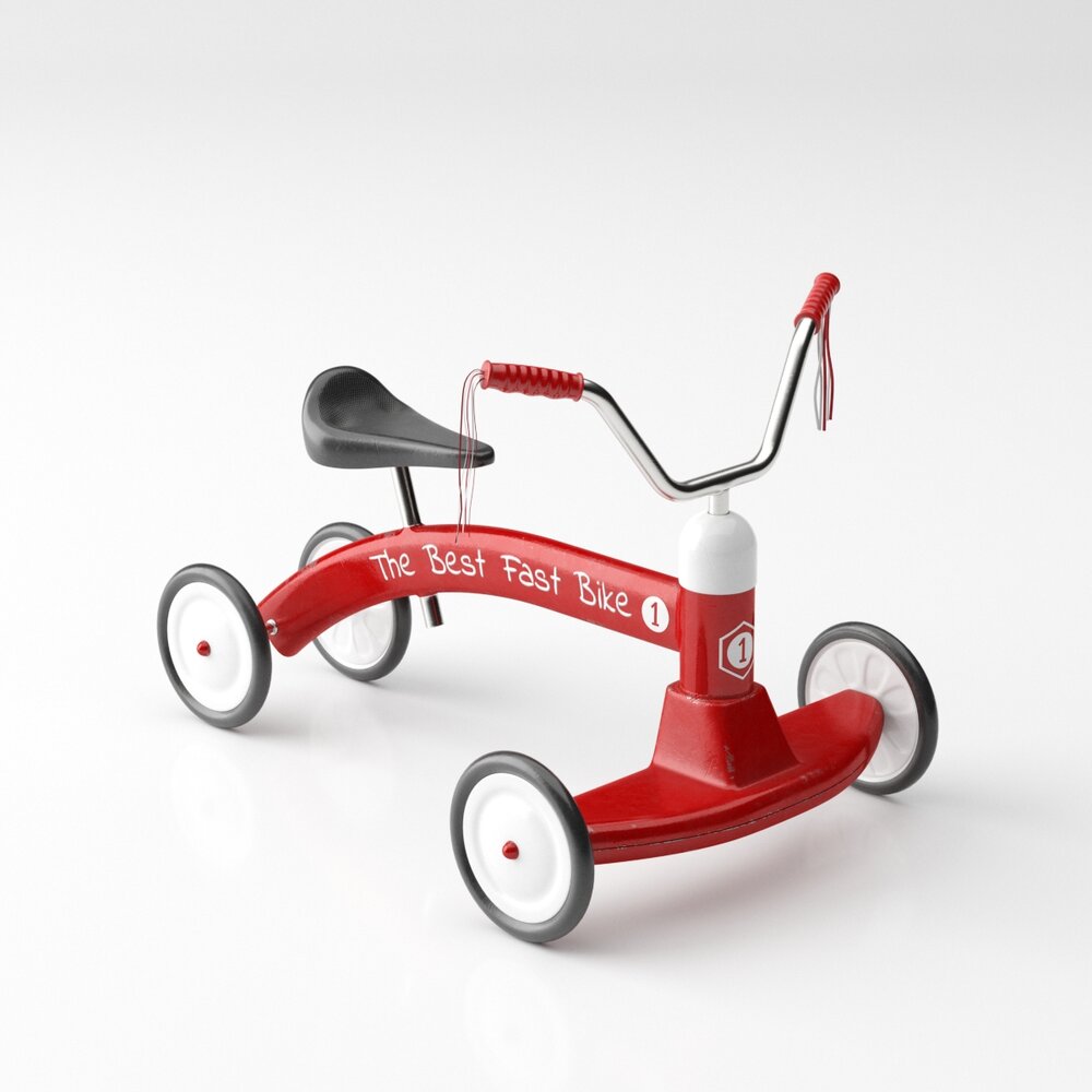 Classic Red Tricycle 3D model