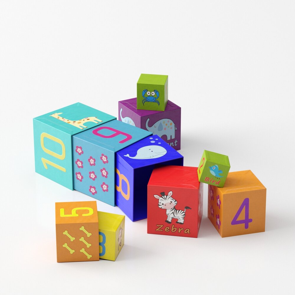 Colorful Educational Blocks 3D-Modell