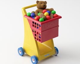 Colorful Toy Shopping Cart Modelo 3d