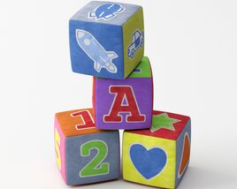 Colorful Alphabet and Number Blocks 3D model