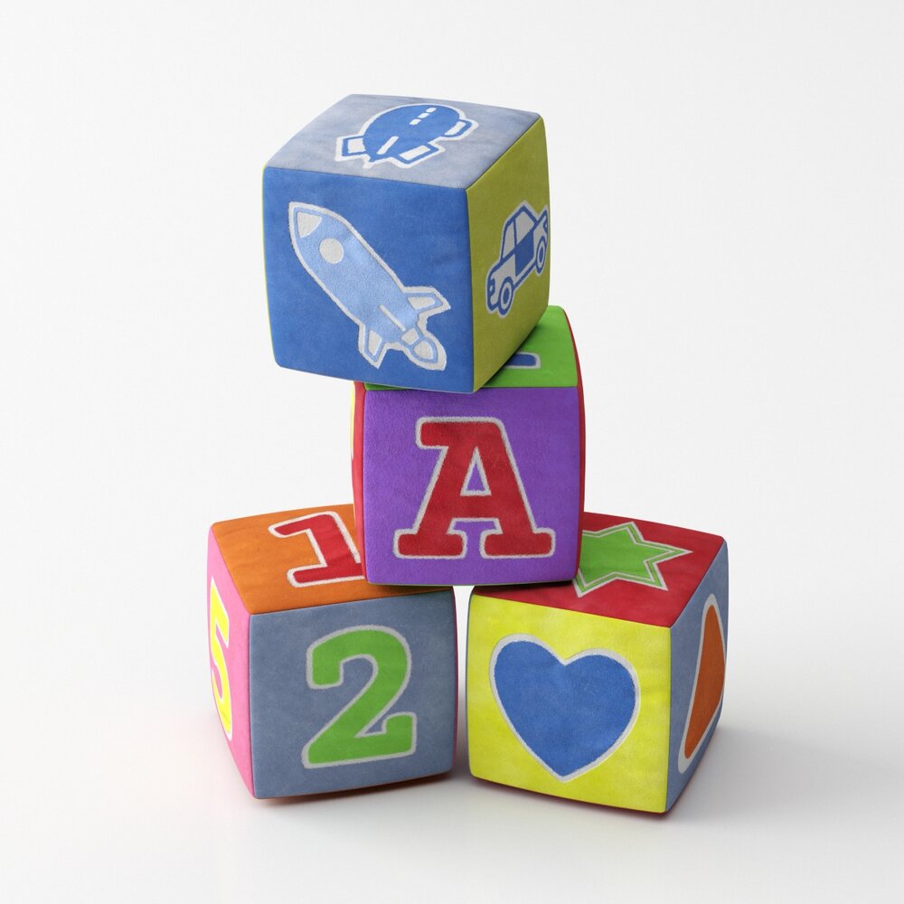 Colorful Alphabet and Number Blocks 3D модель