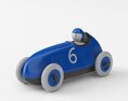 Vintage Blue Number 6 Race Car Toy Modello 3D