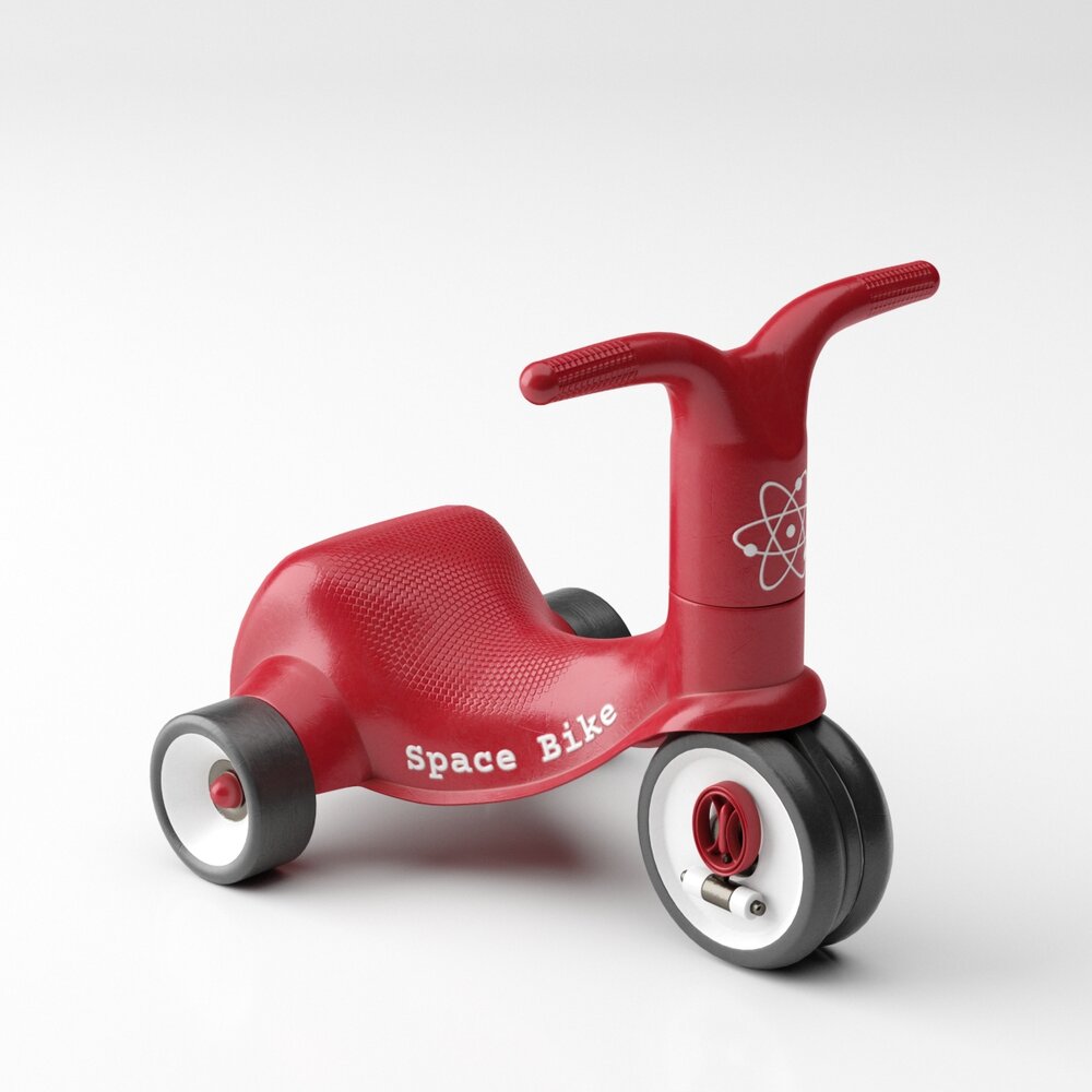 Red Toddler Tricycle 3D модель