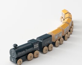 Wooden Toy Train Set 3Dモデル