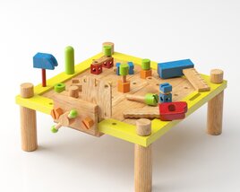 Wooden Tool Bench Toy 3D 모델 