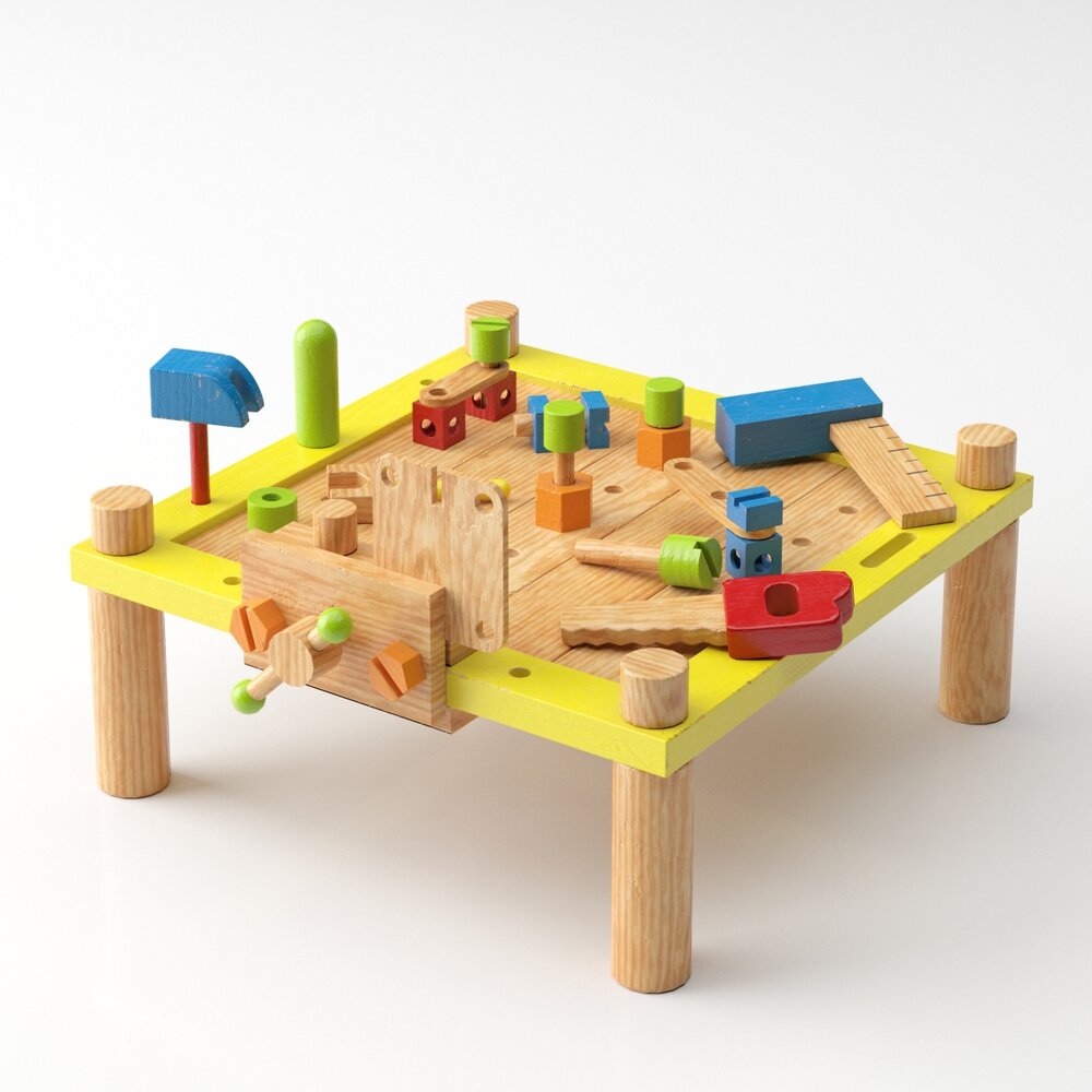 Wooden Tool Bench Toy 3D 모델 