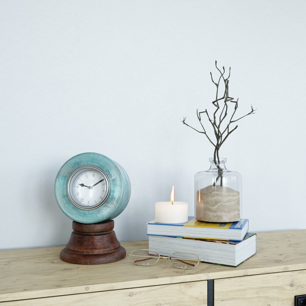 Table Clock Decor 3D model