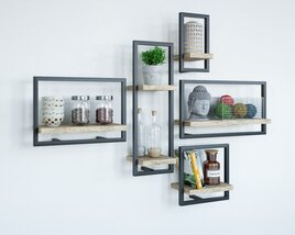 Modern Wall-Mounted Shelves 3D 모델 