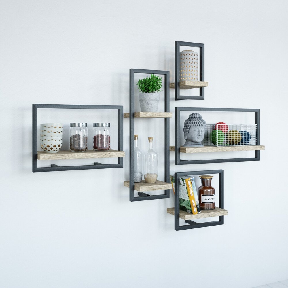 Modern Wall-Mounted Shelves Modelo 3D
