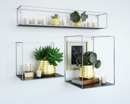 Modern Wall Shelves Decor 3D модель