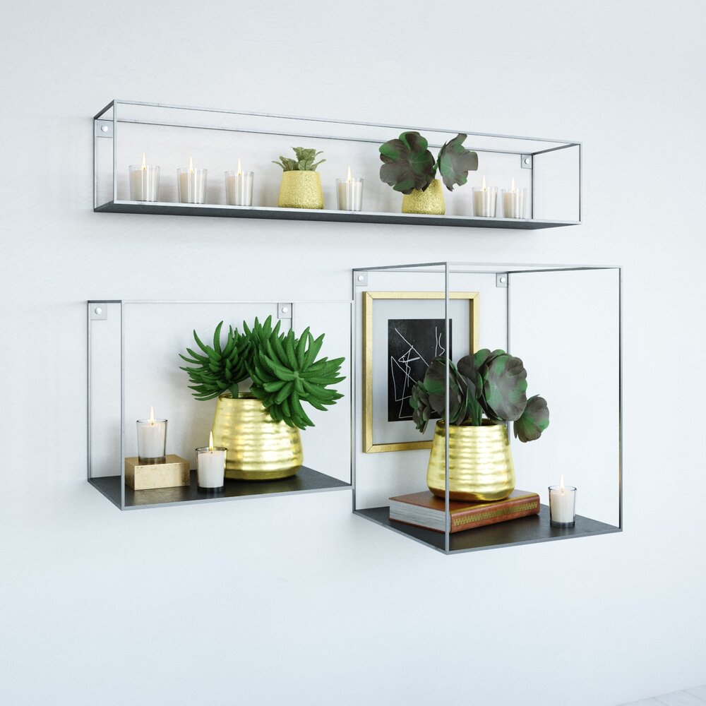 Modern Wall Shelves Decor 3D model