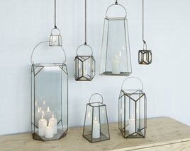Elegant Hanging Candle Lanterns Modèle 3D