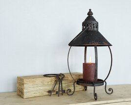 Vintage Candle Lantern 3D 모델 