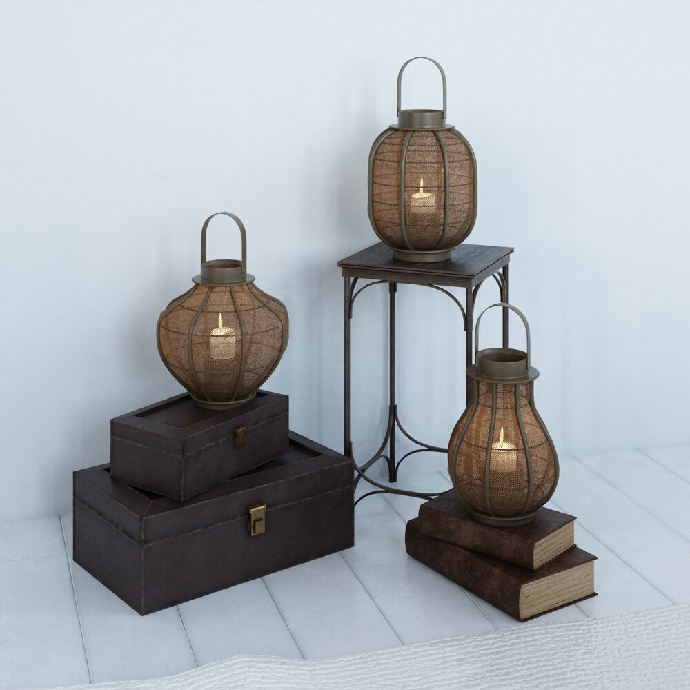 Elegant Vintage Lanterns 3D-Modell
