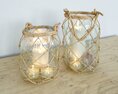 Rustic Rope-Wrapped Candle Holders 3d model