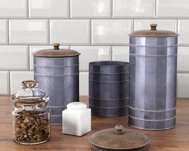 Kitchen Storage Canisters Set 3D 모델 
