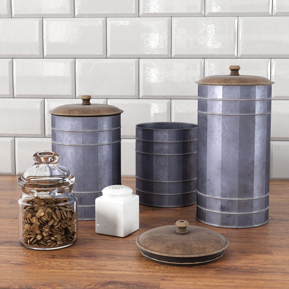 Kitchen Storage Canisters Set Modelo 3d