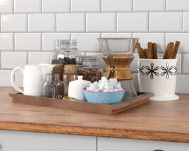 Kitchen Countertop Coffee Station 3D model